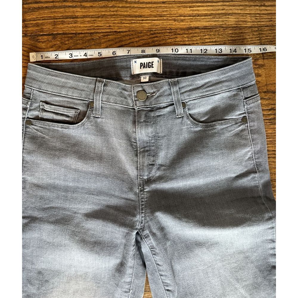 Paige Jeans Women W30X29‎ Gray Denim Skyline Ankle Peg Stretch Mid-Rise Pants - Picture 11 of 14